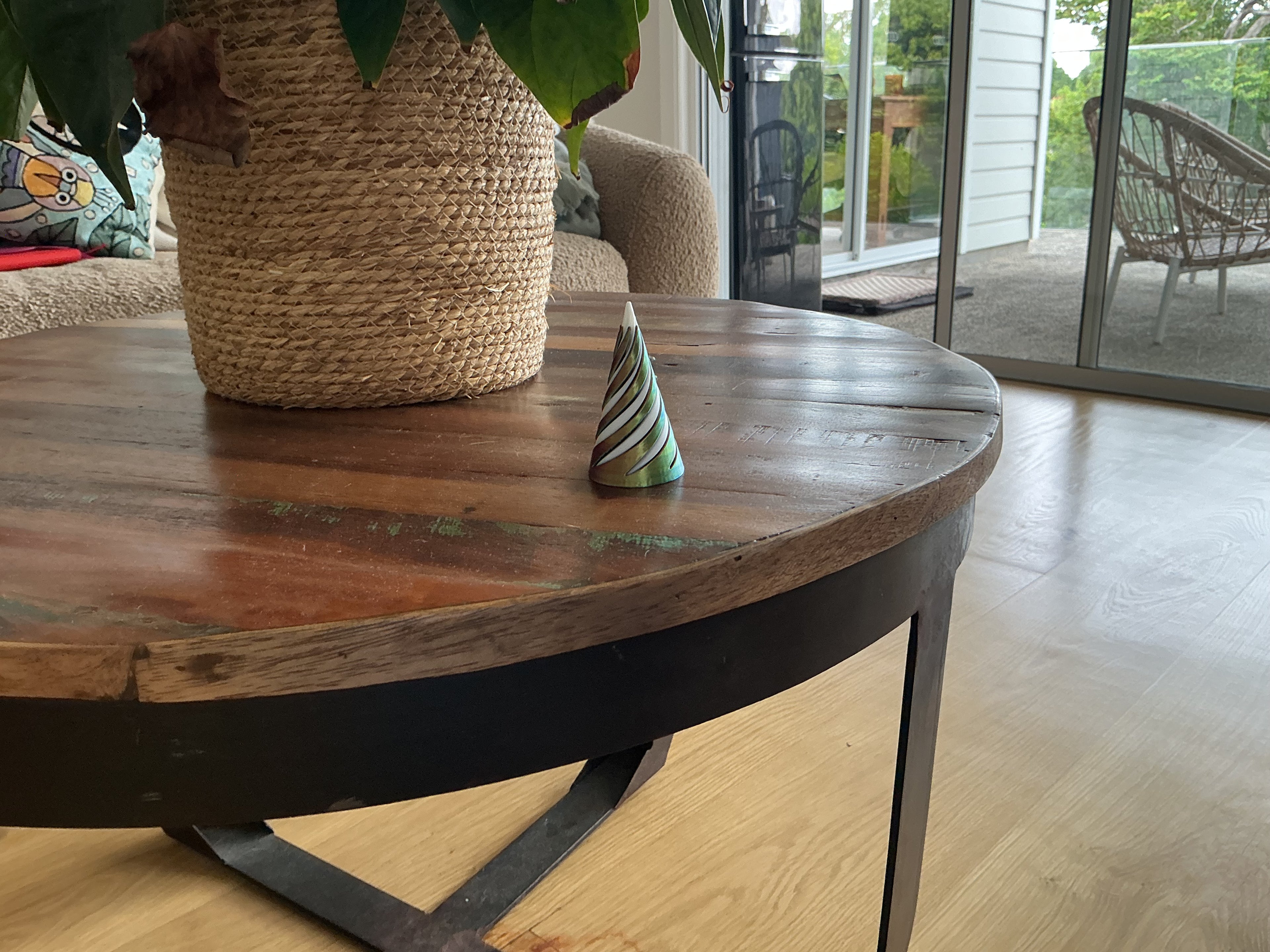 Rainbow and white spiral fidget