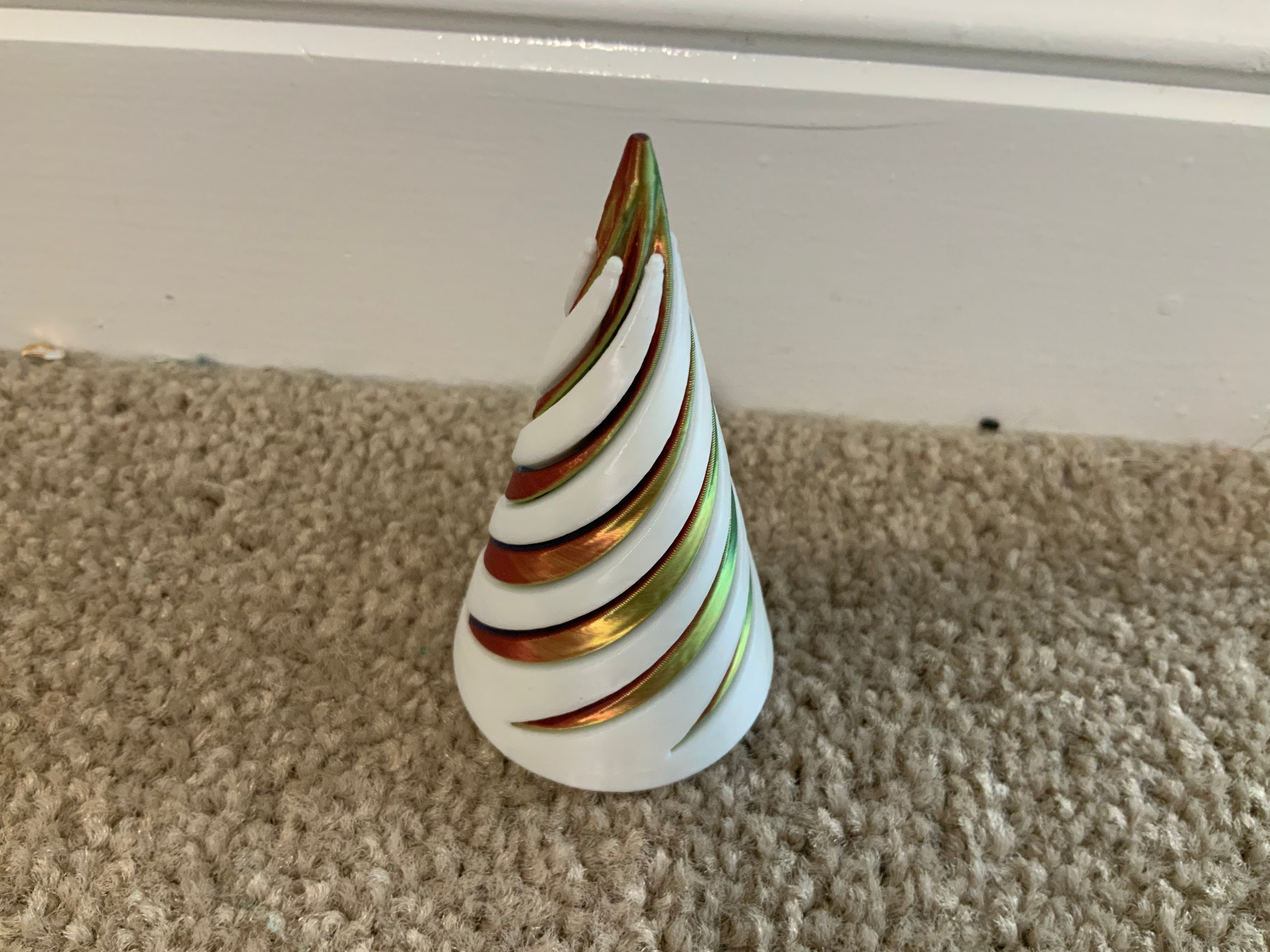 White & Rainbow spiral fidget